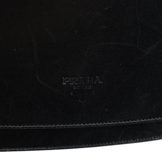 Prada B6378 Black Calfskin Madras Swing Shoulder Bag