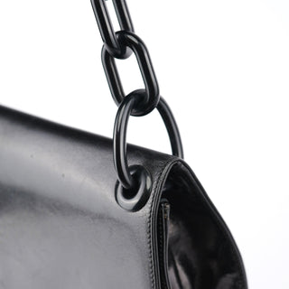 Prada B6378 Black Calfskin Madras Swing Shoulder Bag