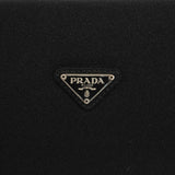 Prada B6378 Tessuto Swing skuldertaske i sort nylon med kæde