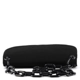 Prada B6378 Tessuto Swing skuldertaske i sort nylon med kæde