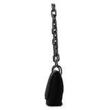 Prada B6378 Tessuto Swing skuldertaske i sort nylon med kæde