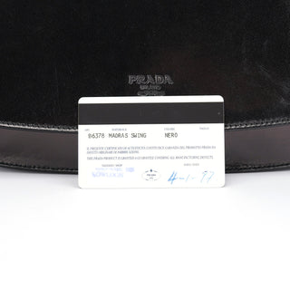 Prada B6398 Black Madras Swing Chain Shoulder Bag