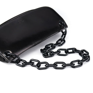 Prada B6398 Black Madras Swing Chain Shoulder Bag