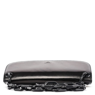 Prada B6398 Black Madras Swing Chain Shoulder Bag