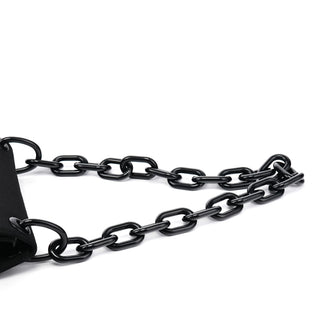 Prada B6436 Black Tessuto Swing Nylon Chain Shoulder Bag