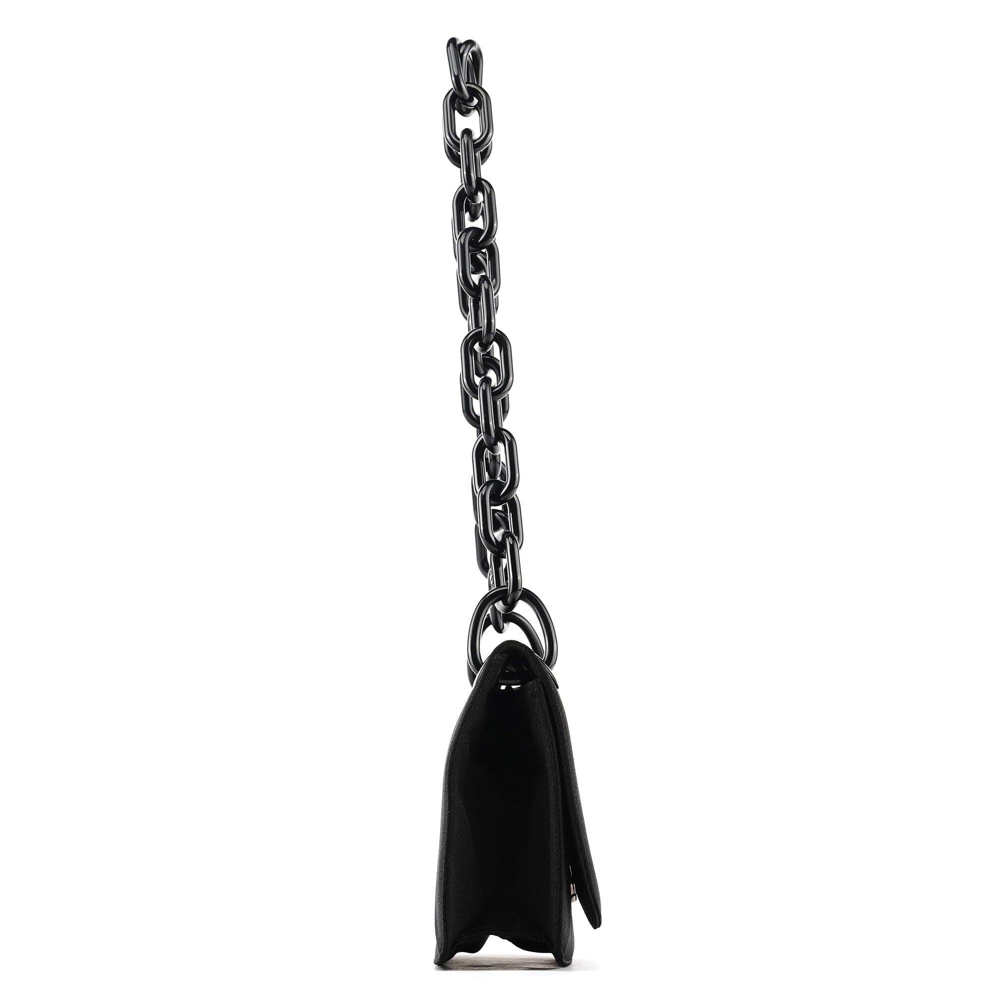 Prada B6436 Sac porté épaule à chaîne Tessuto Swing en nylon noir