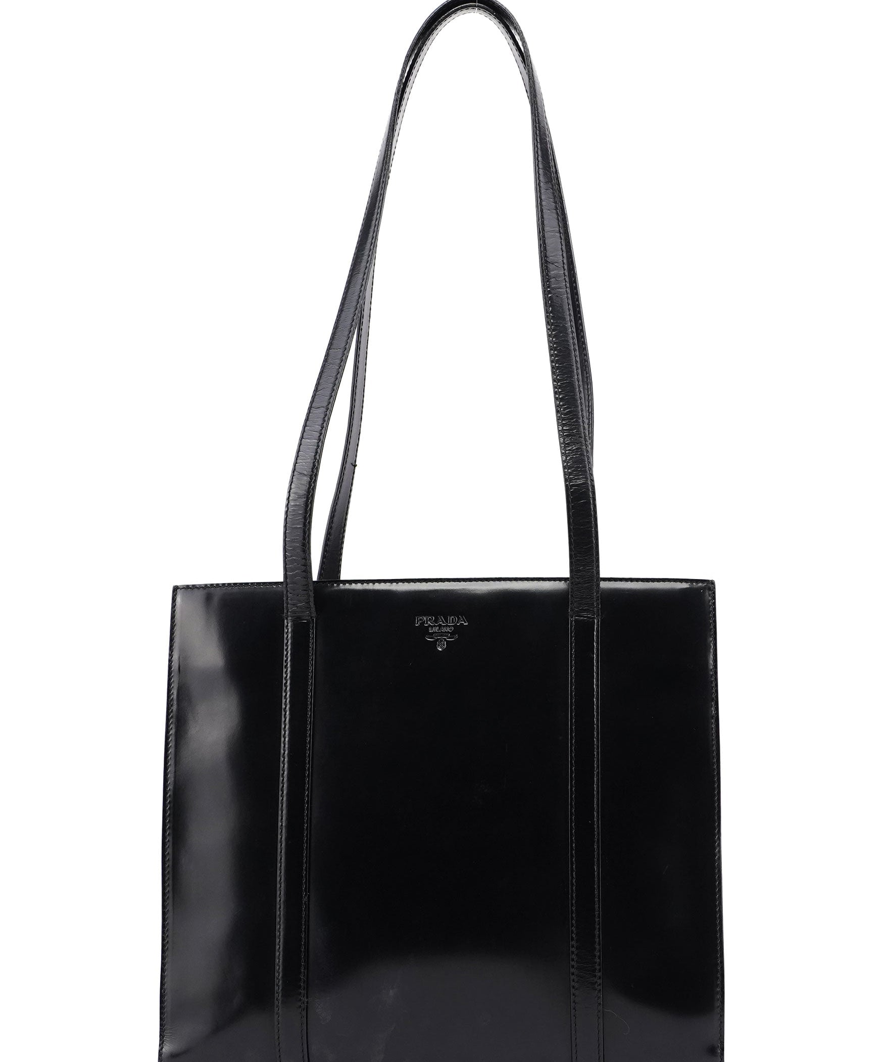 Prada B6498 Black Spazzolato Tote