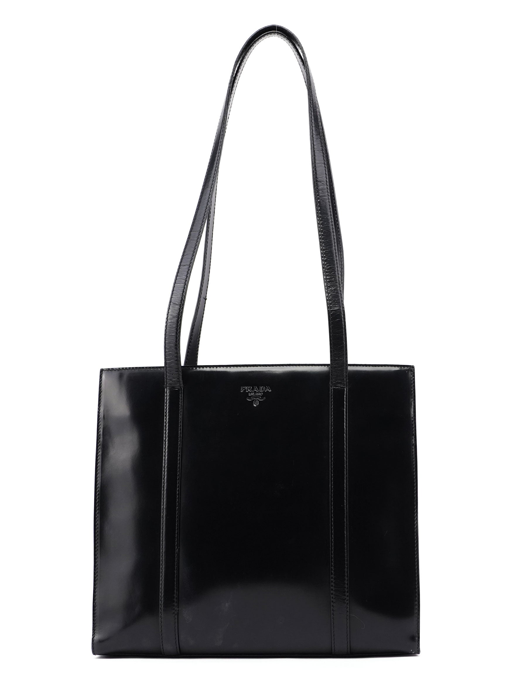 Prada B6498 Black Spazzolato Tote