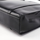 Prada B6498 Sac cabas Spazzolato en cuir verni noir