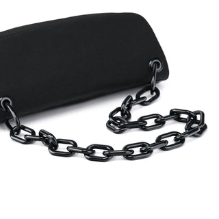 Prada B6621 Black Tessuto Swing Chain Shoulder Bag
