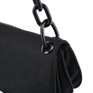 Prada B6621 Black Tessuto Swing Chain Shoulder Bag