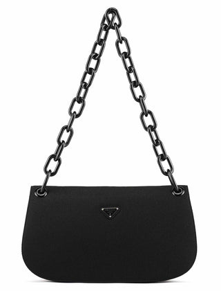 Prada B6621 Black Tessuto Swing Chain Shoulder Bag