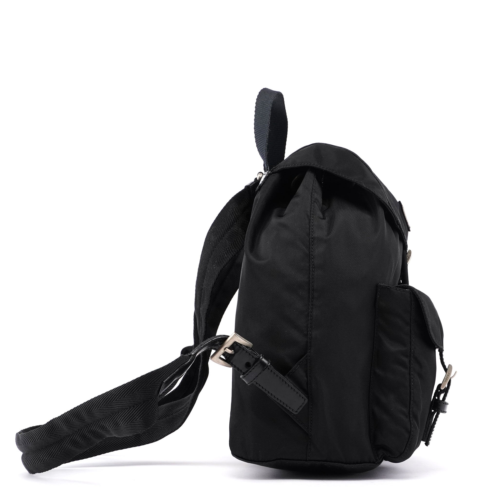 Prada B6677 Tessuto Vela Rucksack aus schwarzem Nylon