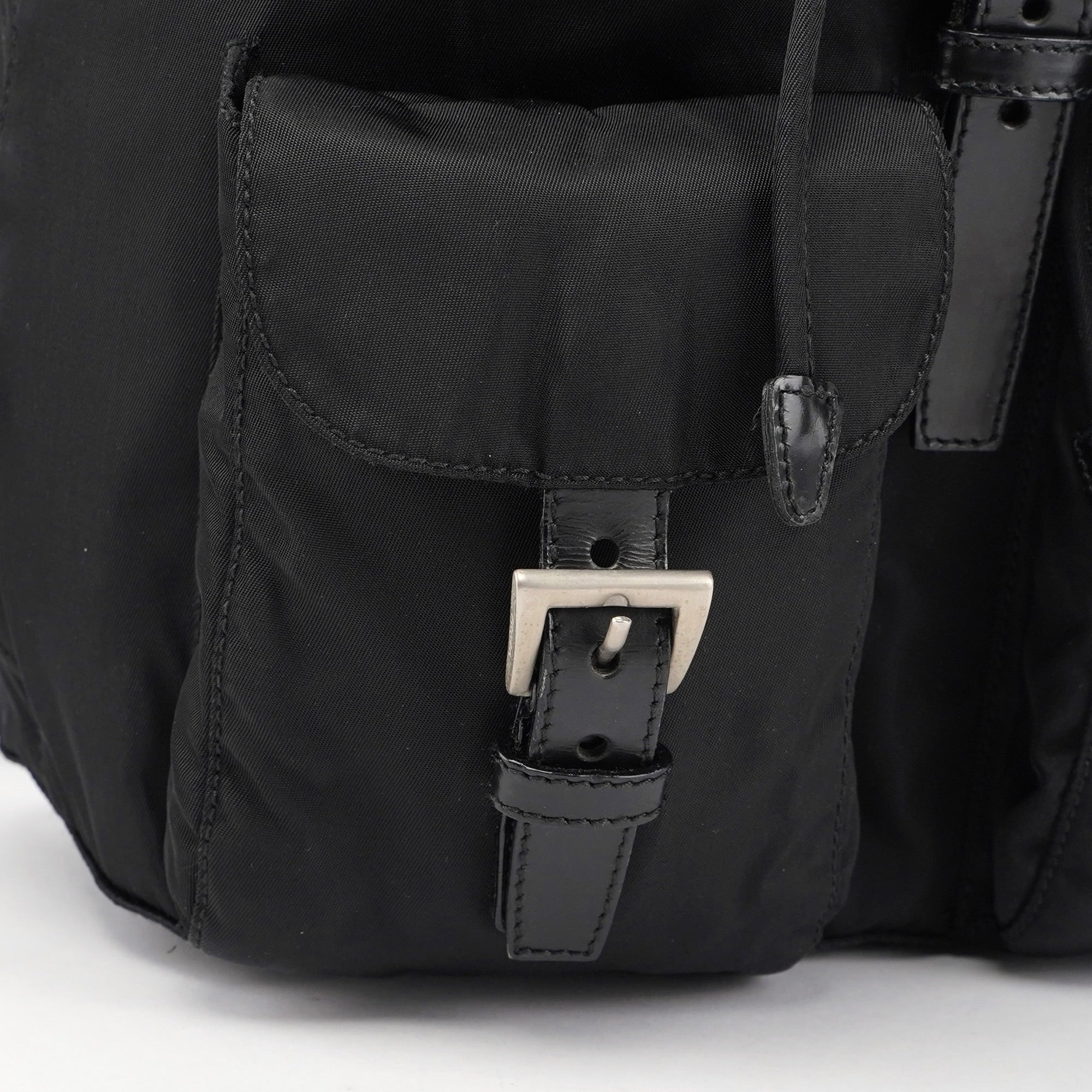Prada B6677 Tessuto Vela Rucksack aus schwarzem Nylon
