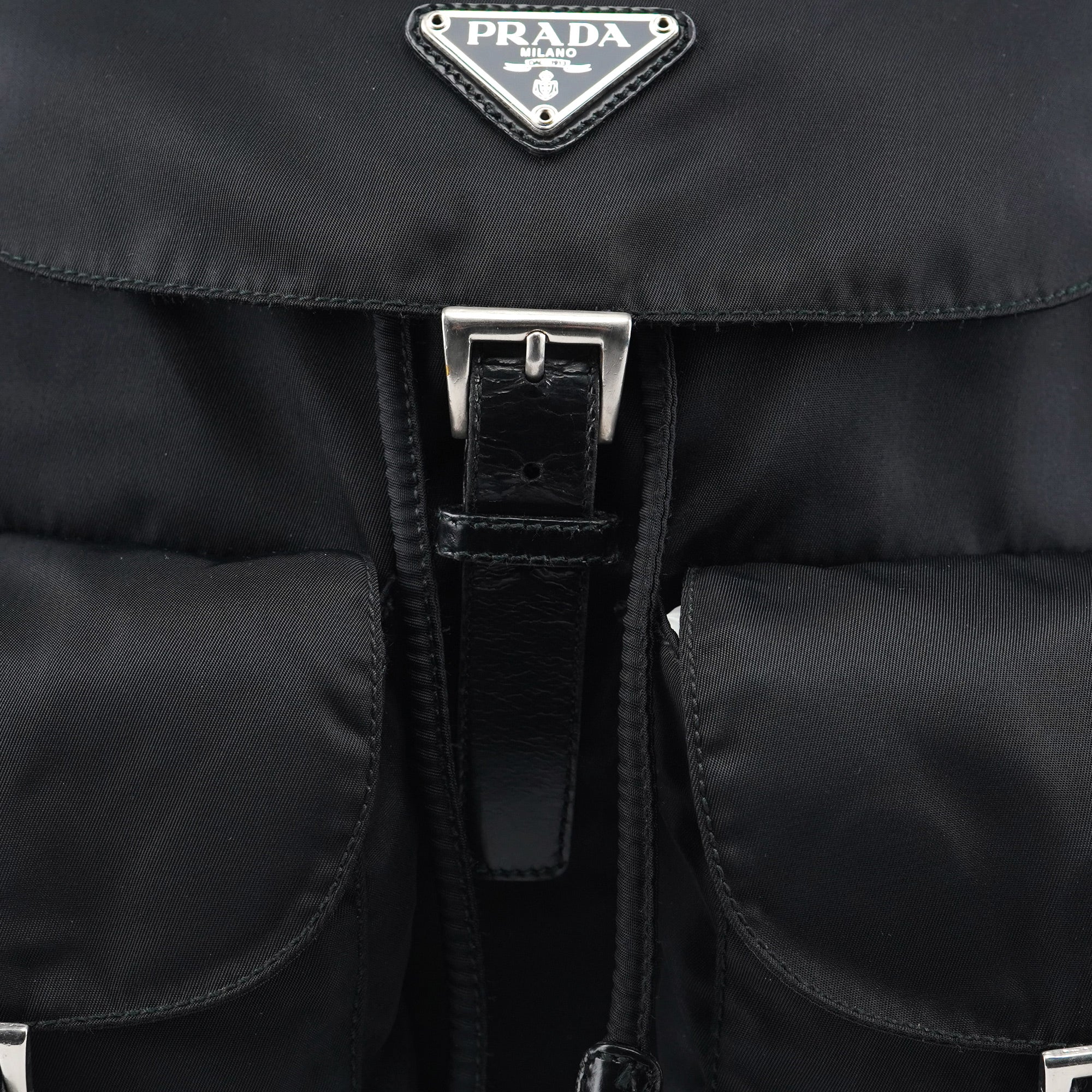 Prada B6677 Black Nylon Backpack