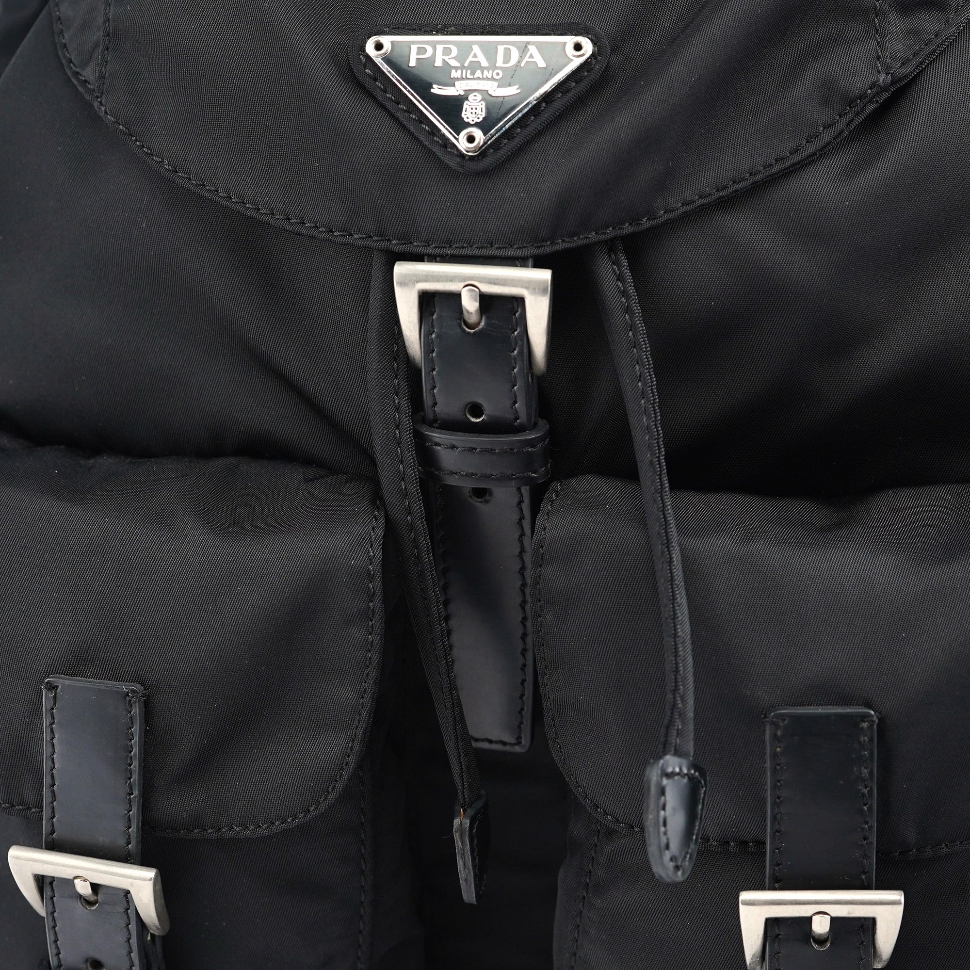 Prada B6677 Black Nylon Backpack