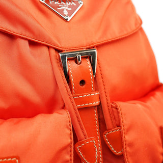 Prada B6677 Orange Tessuto Vela Nylon Backpack