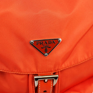 Prada B6677 Orange Tessuto Vela Nylon Backpack