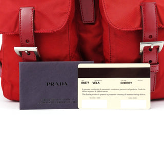 Prada B6677 Red Tessuto Nylon Backpack