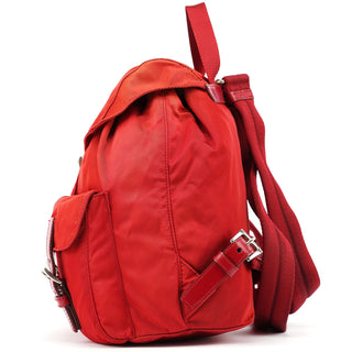 Prada B6677 Red Tessuto Nylon Backpack