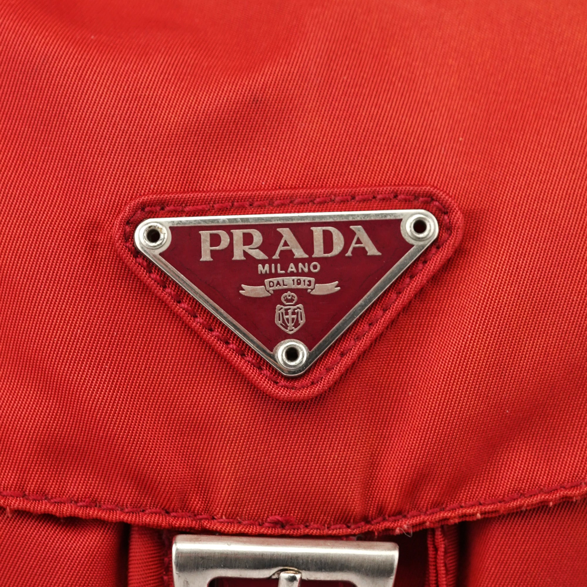 Prada B6677 Tessuto Rucksack aus rotem Nylon