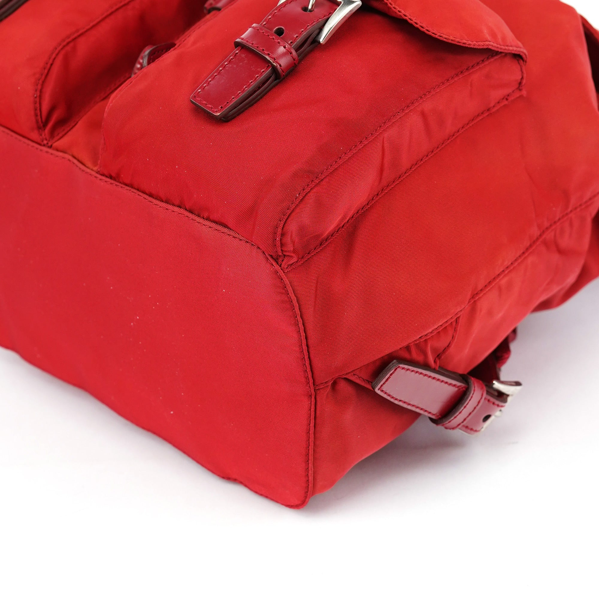 Prada B6677 Tessuto Rucksack aus rotem Nylon