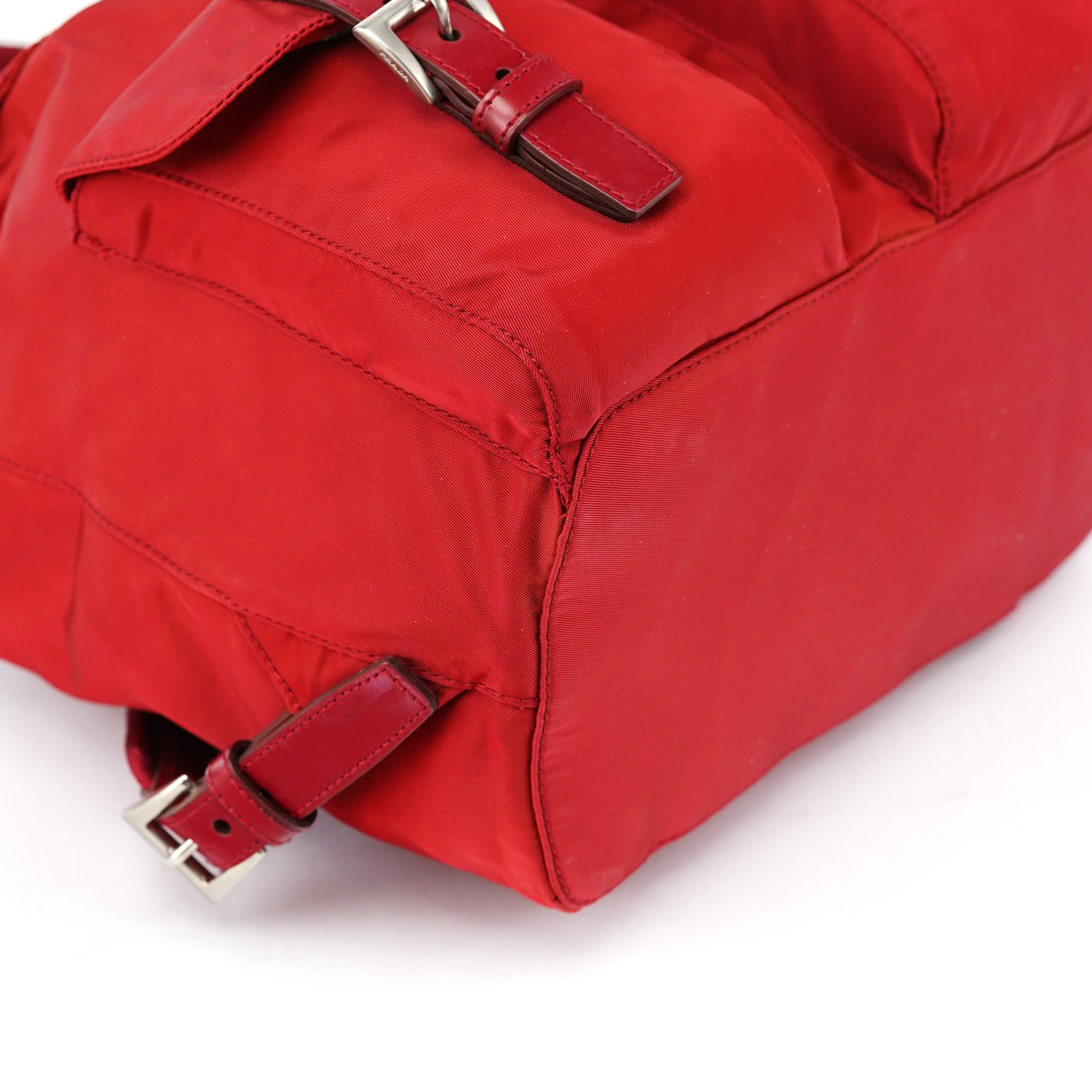 Prada B6677 Tessuto Rucksack aus rotem Nylon