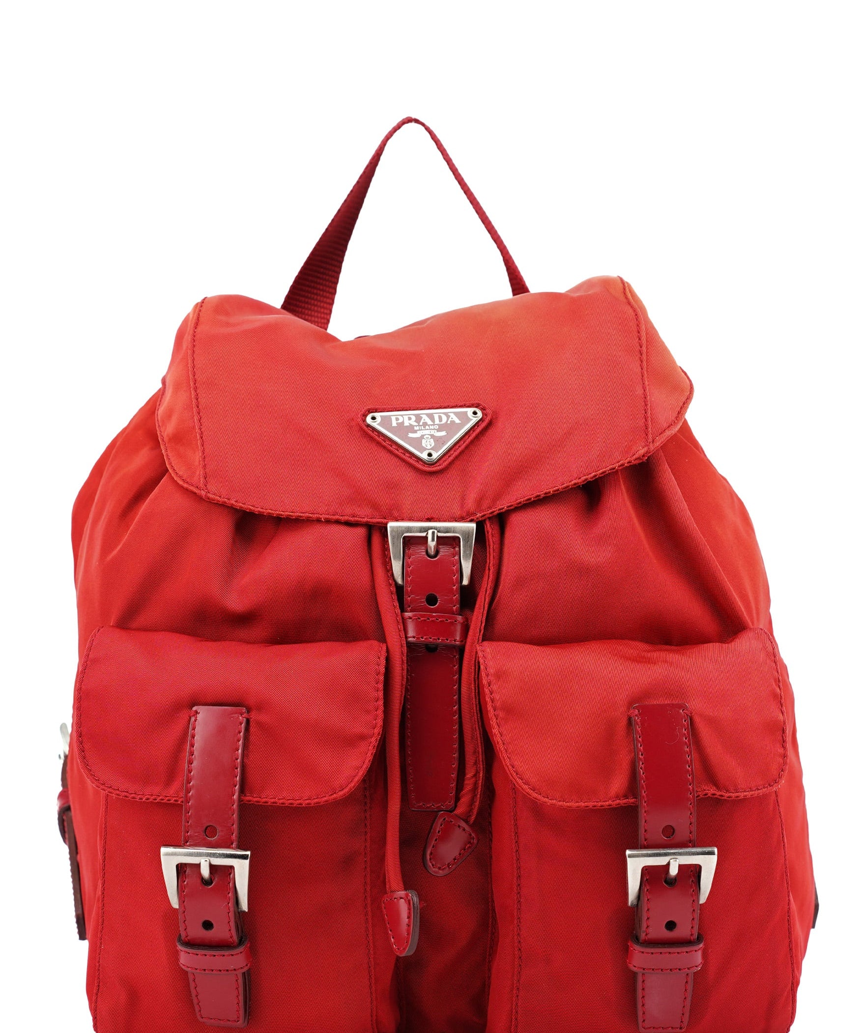 Prada B6677 Red Tessuto Nylon Backpack