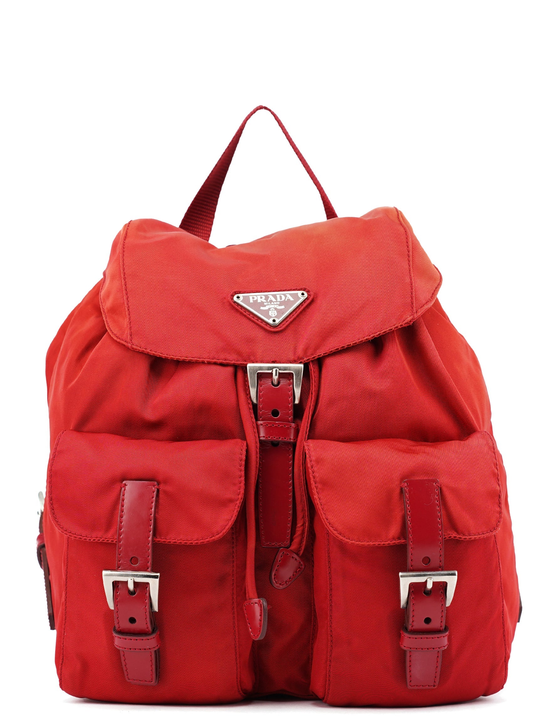 Prada B6677 Tessuto Rucksack aus rotem Nylon
