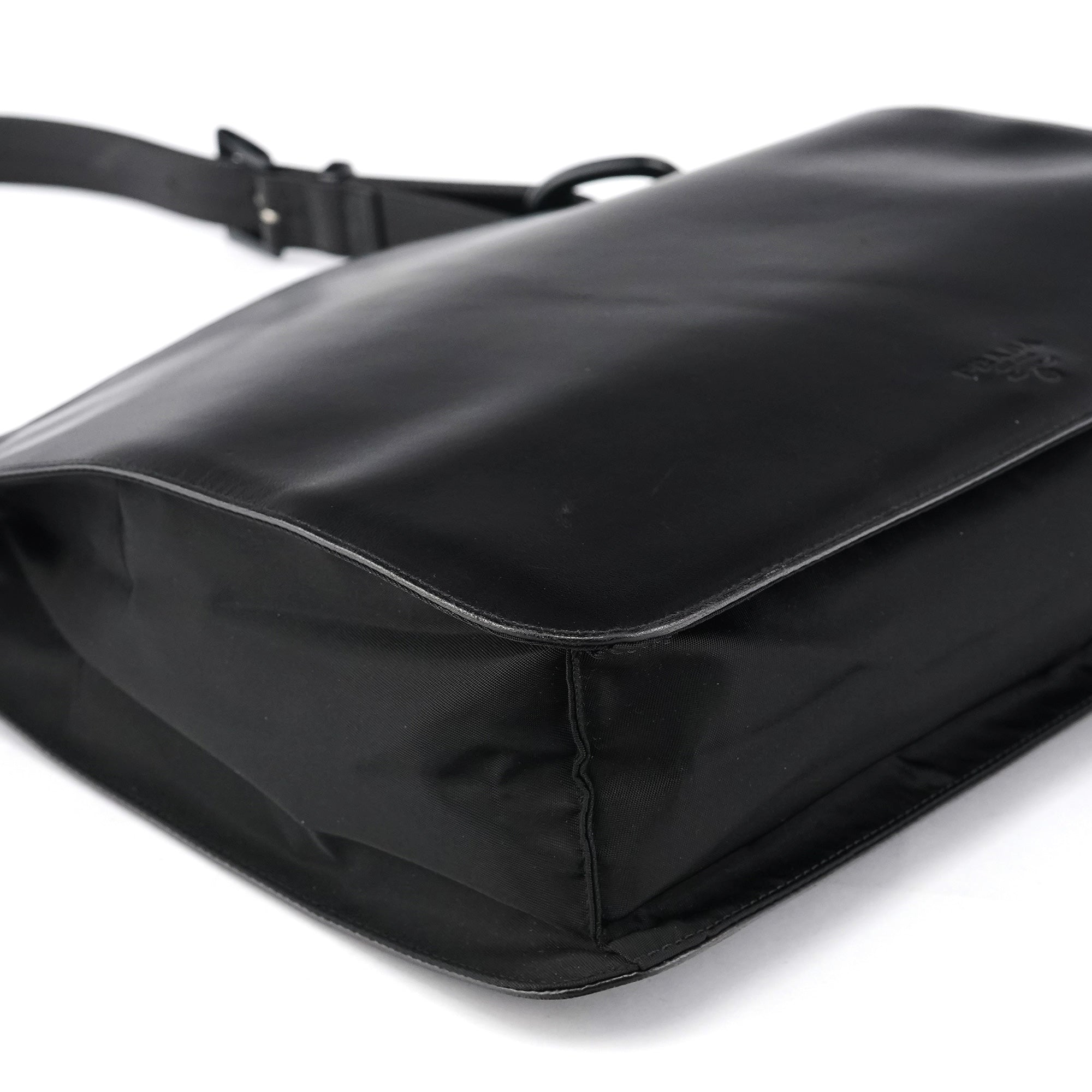 Prada B7177 Sac porté épaule Tessuto en cuir nappa noir