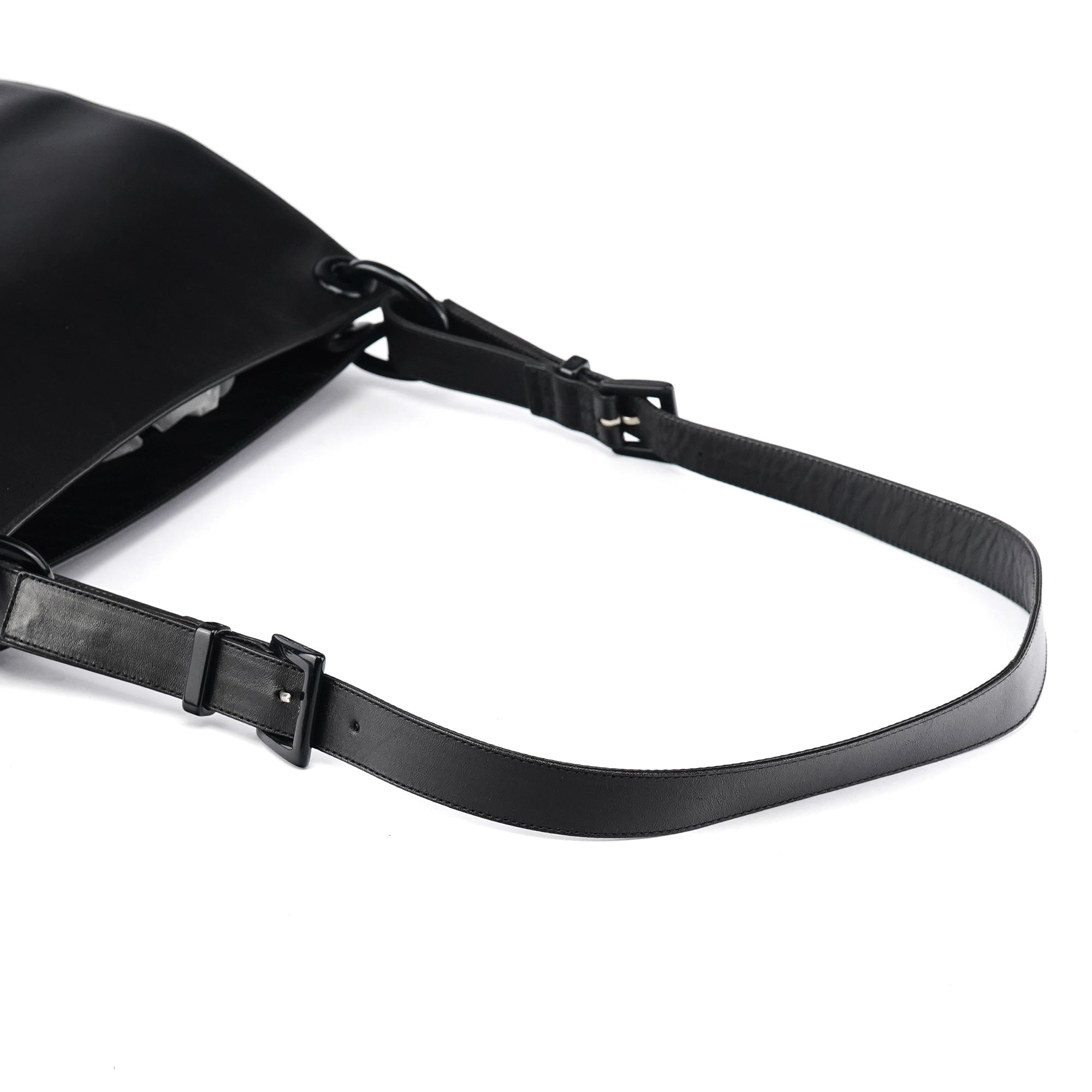 Prada B7177 Sac porté épaule Tessuto en cuir nappa noir