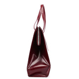 Prada B7389 Burgundy Spazzolato Clutch Tote Bag