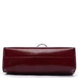 Prada B7389 Burgundy Spazzolato Clutch Tote Bag