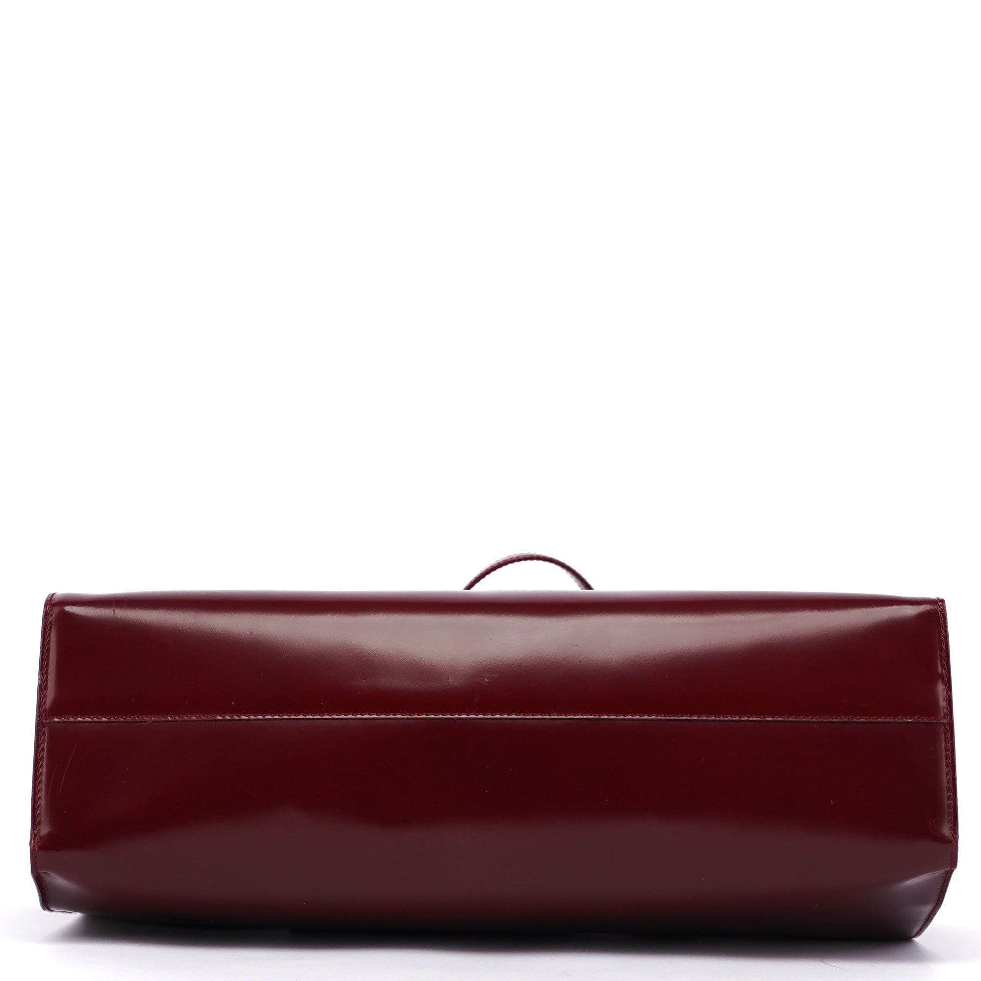 Prada B7389 Burgundy Spazzolato Clutch Tote Bag