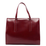 Prada B7389 Burgundy Spazzolato Clutch Tote Bag