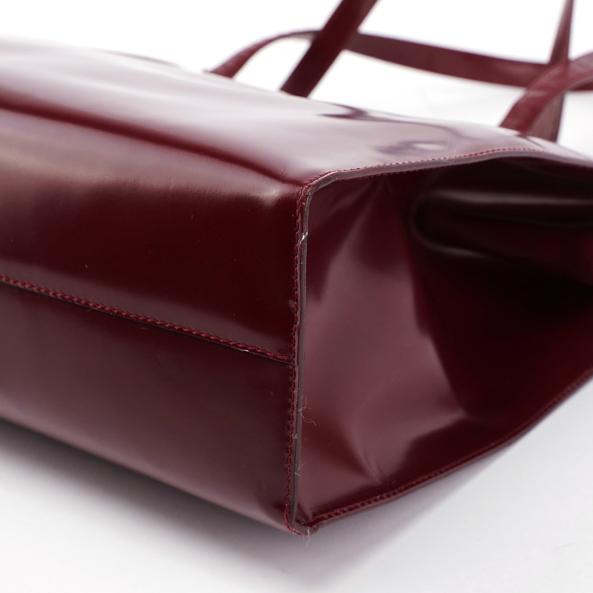 Prada B7389 Burgundy Spazzolato Clutch Tote Bag