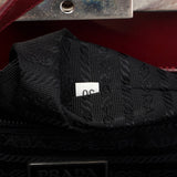 Prada B7389 Burgundy Spazzolato Clutch Tote Bag