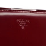 Prada B7389 Burgundy Spazzolato Clutch Tote Bag