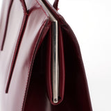 Prada B7389 Burgundy Spazzolato Clutch Tote Bag