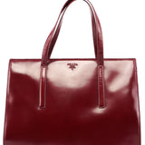 Prada B7389 Burgundy Spazzolato Clutch Tote Bag
