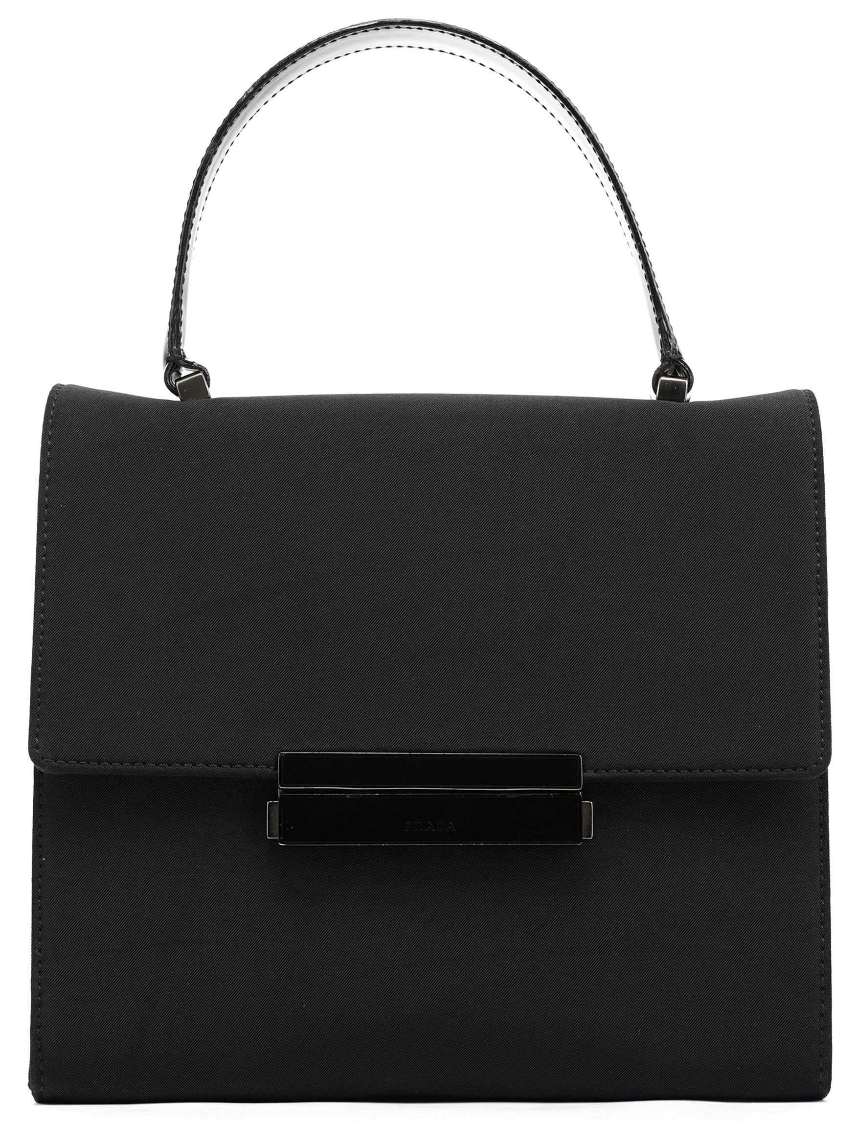 Prada B7415 Henkeltasche aus schwarzem Tessuto-Nylon