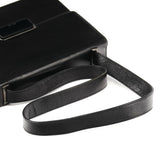 Prada B7417 skuldertaske i sort læder med klap