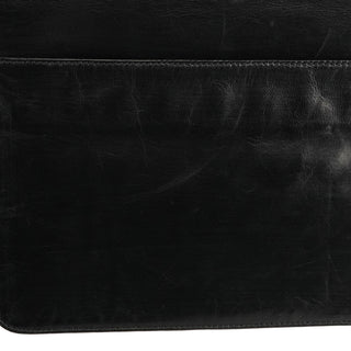 Prada B7417 Black Leather Flap Shoulder Bag