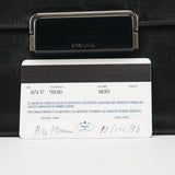 Prada B7417 skuldertaske i sort læder med klap