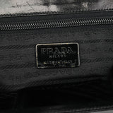 Prada B7417 skuldertaske i sort læder med klap