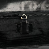 Prada B7417 skuldertaske i sort læder med klap