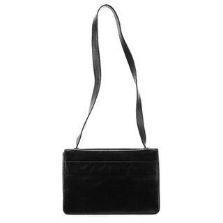 Prada B7417 Black Leather Flap Shoulder Bag