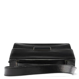 Prada B7417 skuldertaske i sort læder med klap