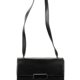 Prada B7417 skuldertaske i sort læder med klap