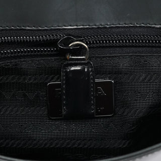 Prada B7443 Black Spazzolato Swivel Shoulder Bag